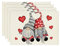 Artoid Mode Liebe Herz Gnom Valentinstag Platzsets 4er Set, 30x45cm Muttertag Urlaub Tischsets Waschbar Platzdeckchen Küche Party Deko