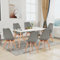 H.J WeDoo Esszimmergruppe Esstisch mit 6 Stühlen Essgrupp, Rechteckig Küchentisch und 6er Set Esszimmerstühle Sitzgruppe für Wohnzimmer Küche Büro(140x80cm Tisch+6 Grau Stühle)