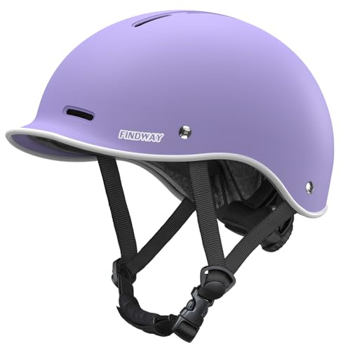Findway Fahrradhelm für Herren und Damen mit Kinnpolster, Fahrrad Helm Erwachsene mit 14 Belüftungskanäle Cityhelm, Einstellbare Radhelm mit PopLock Diebstahlschut Leichter, Robuster und Sicherer