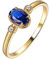 KnSam Echtes Verlobungsring Damen Gelbgold 18 Karat, Hochzeitsring Partnerringe Trauringe Saphir 0.6ct Klassischer Goldring mit Natürlicher Diamant Gr.51 (16.2)