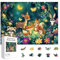 GLOBLELAND 300 Stück Karikatur Nacht Wald Tiere hölzerne Jigsaw-Spiel für Kind Hirsch und Fuchs Jigsaw Puzzles Holz Erwachsene Bunte Puzzles für Kleinkind Kinder Lernen Geburtstag Jahrestag Geschenke