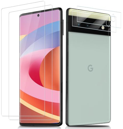 Agedate für Panzerglas für Google Pixel 6, 2+2 Stück Panzer Schutz Glas für Google 6 mit Kameraschutz, HD Displayschutzfolie, 9H Härte, Blasenfrei Panzerfolie für Pixel 6 Schutzglas