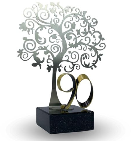 JOYERIA EL FARO | Regalo Original de cumpleaños | Placa Conmemorativa Personalizada con Grabado y Estuche Premium | Un Detalle único y Especial (90 cumpleaños)