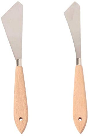 Diheohg 2 StüCk Malen Messer Spatel Paletten Messer und Metall Klinge Malen ZubehöR für Kunst und Farbe