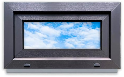 LORAC | Kunststofffenster Anthrazit-weiß 700x400mm, 70x40cm, 70x40cm, PCV, DIN Rechts, kippbar & ausstellbar, 2-fach Verglasung, energiesparend – Fenster mit CE-Zertifikat für Keller und Wohnung