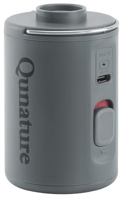 Qunature Pompa Elettrica Portatile per Materasso, Pompa Sottovuoto da Viaggio 4 kPa(160 L/min), con 5 Ugelli d'Aria per Letto Gonfiabile, Campeggio, Escursionismo, Grigio