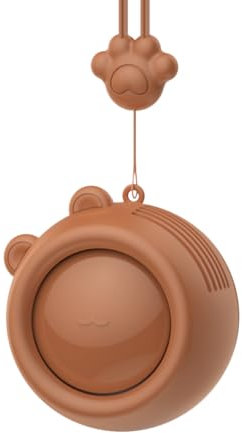 Ventilatore da Collo Mottinhil Mani Libere, Portatile, Senza piume, Ricaricabile via USB, Ufficio/Viaggi/Lavori Domestici, in giro, Piccolo e Leggero per Bambini/Adulti - D106 (Brown)