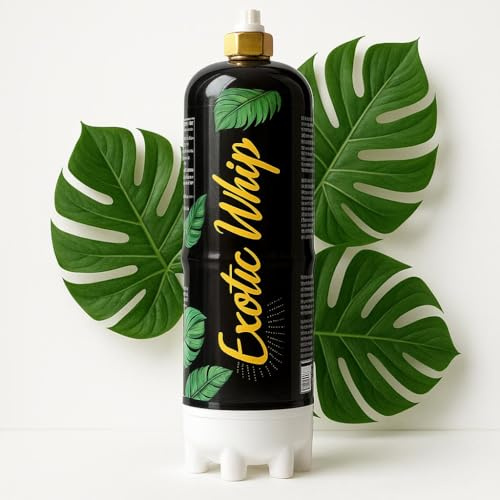 MagicWhip ExoticWhip 8g N2O per sifoni Panna – equivale a 86 Capsule – 100% riciclabile. Cilindro in Acciaio Inox di Alta qualità, Ideale per Feste e preparazioni culinarie. (1 Pezzo)