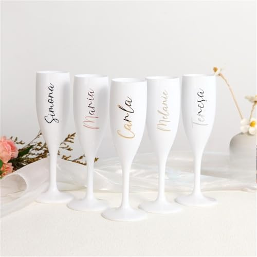 Flute da champagne in plastica personalizzate, flute da champagne personalizzate in plastica, bomboniere per feste nuziali (1 pezzo)