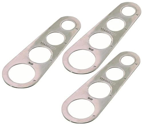 LALADEFIEE 3 pezzi Misuratore per Spaghetti in Acciaio Inossidabile con Buchi Strumento Dosaspaghetti Resistente e Sicuro per Cucina Righello per Porzioni Precise di Pasta