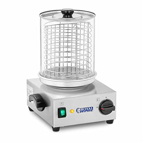 Royal Catering Hot Dog Maker Commercial Hot Dog Machine Professional RCHW 800 (Power 800 Watts, Temperature 0-110 °C, Cylinder Height 24 cm, Cylinder Diameter 20 cm)