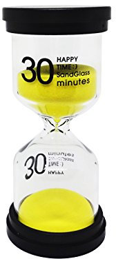 Minuterie d'horloge sablier-Minuterie de Sable de 30 Minutes Gestion du Temps Sand timerpour Enfants (Sable Jaune)