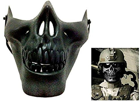 Masque militaire squelette CS crâne noir costume homme carnaval Halloween déguisement accessoires army idée cadeau