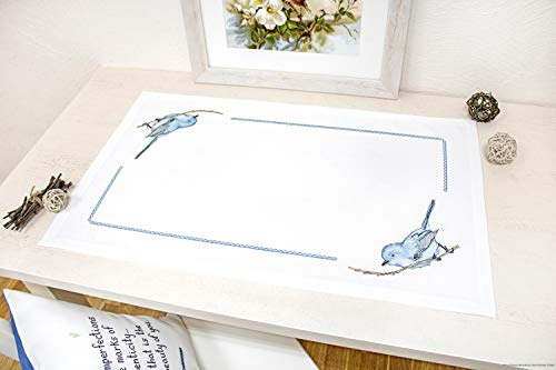 Luca-S FM016 Cross Stitch Table Runner Set, Cotton, Multicoloured, 75 x 46 cm