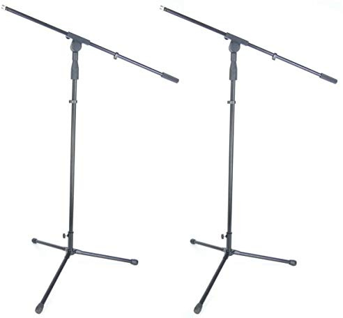 2 x PROFI Mikrofonständer S22B Mikrofon Stativ Ständer schwarz mit Galgen/Schwenkarm