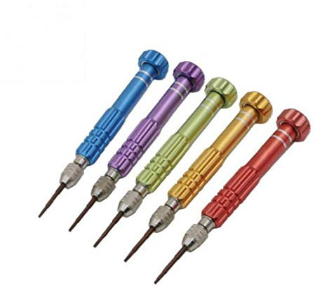 Lankater 1set 5 in 1 Portable Screwdriver 0.8mm Pentalobe Bit 1.5mm Torx Bit with Precision Screwdriver Random Color