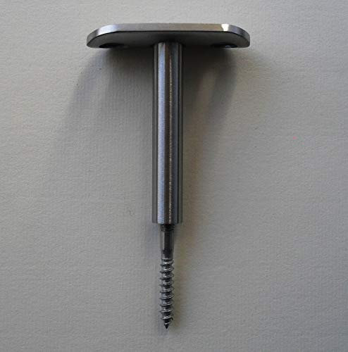 Edelstahl Handlaufhalter mit Handlaufplatte für Flach- bzw. Vierkant-Rohr V2A Handlaufstütze Handlaufträger Konsole Brüstung Geländer VA (Stift-Länge 70 mm ; Ohne Ronde)