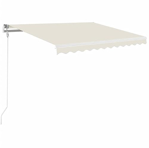vidaXL Gelenkarmmarkise Einziehbar Markise Sonnenmarkise Balkonmarkise Sonnenschutz Sichtschutz Fenster Terrasse Garten 350x250cm Creme