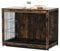 BingoPaw Wooden Dog Crate Furniture: 38 inch Medium Fancy Wood Top Indoor Pet kennel Cages End Table with Double Door and Removable Tray for Medium Dogs Puppy Rustic Brown Rustic Brown