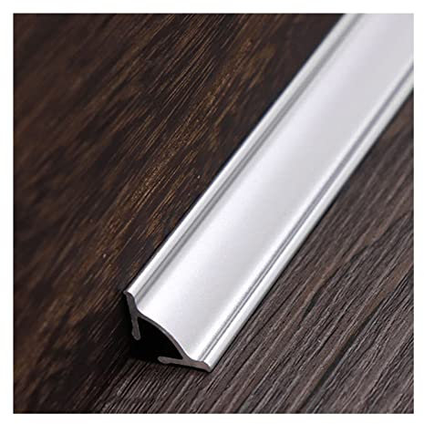 HDYZJQ kabelschacht Selbstklebend Kabelführungsschiene, Gold Weiß Schwarz Silber Rot, Wasserdicht Aluminium Kabelkanal-Verschluss für Wand-Boden-Ecke, 2 3 4cm Breit(Silver 90cm,2cm Width)