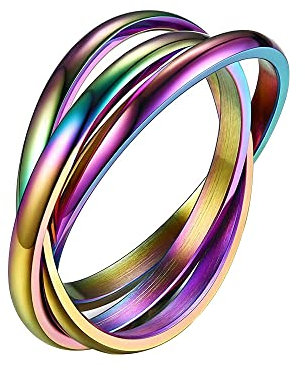 QKEPCY Angst Ringe für Damen Kreuz Angst Spinning Ringe Edelstahl Knoten Infinity Fidget Ring Dünne Stapelbarer Ringe für Anti Stress Anxiety Zappel Ringe Schmuck Geschenk (10, Mehrfarbig)
