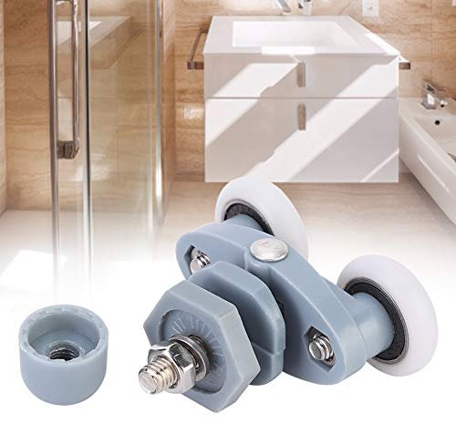 Porta Scorrevole a Rulli, 8 Pezzi Rullo Scorrevole in Plastica Resistente Doccia Aurlane Porta in Vetro per Bagno Rulli per Pavimenti Cuscinetto Ruota (20 mm)