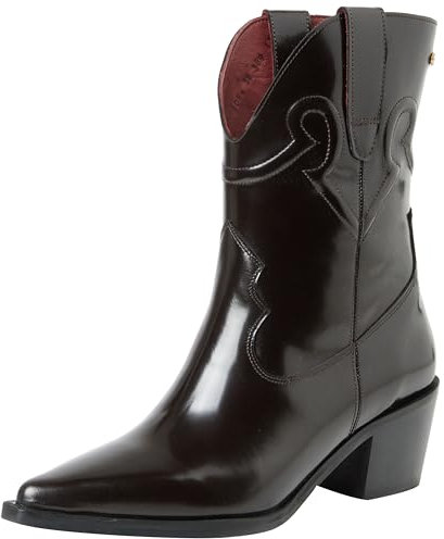 Fred de la Bretoniere Damen Jolie Western Bootie Ankle Boot, Dark Brown, 42 EU