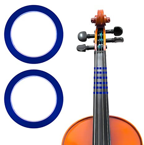 2 Rollen Violin Tape Griffbrett, 66m Cello Tape Instrument Fingering Tape Artist Tape Whiteboard Gridding Tape Violine Zubehör für Anfänger Griffbrett Orchesterinstrumente (Blau)