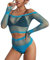 TOYTEM Sexy Fischnetz-Body & Fischnetz-Dessous, Stripper Outfits für Damen, durchsichtiges Kleid in Übergröße, Blau (Azure), Einheitsgröße