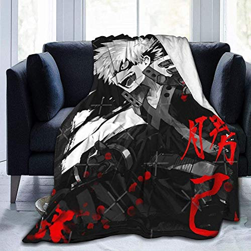 LOUJIN WONGHI My H.ero A.ca-de-mia Colla-ge Comics Anime Manga BNHA Bakugou Flanell Überwurf Decke Ultra Soft Tagesdecke Mikrofaser Fleece 200 cm x 150 cm