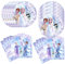 DoMiDoLa 40pcs Frozen Party Supplies include 20 plates, 20 napkins for the Frozen birthday party decoration