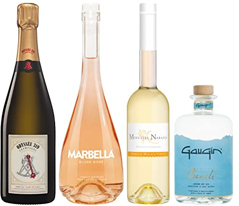 Love on the Beach Pack - Odyssée 319 Blanc de Blancs 75cl - Marbella Blush Rosé 75cl - Moscatel Naranja 50cl - GauGin Beach 70cl