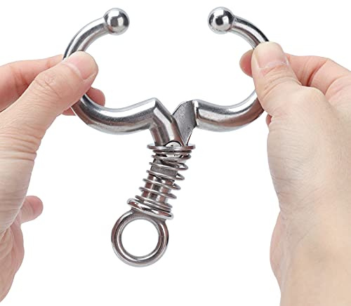 Rinder-Nasenring Rinder-Nasenklemme aus Rostfreiem Stahl Langlebige Rinder-Nasenklemme Ohne Durchschlag Bullen-Nasenring Mit Feder Für Effektive Kontrolle Und Management(Klein)
