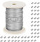 Picture Hanging Wire, Vinyl Coated Stainless Steel Wire with 50 pcs Aluminum Crimping Loop Sleeve for Hanging Photo Frame Artwork Mirror Bird Feeder String Light Plant Climbing (1.5mm x 98Feet)