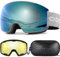 Odoland Skibrille Snowboardbrille für Damen und Herren mit 2 Magnetische Wechselglas und Hülle Anti-Fog UV-Schutz Helmkompatible für Jungen und Mädchen zum Snowboard Skifahren Königsblau