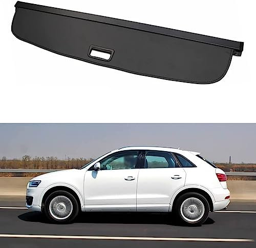DECI Einziehbarer Auto Laderaumabdeckung Rollo für Audi Q3 2010-2018,Hintere Kofferraum Hutablage Kofferraum Schutz Abdeckung Frachtabdeckung