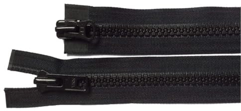 Reißverschluß teilbar 2-Wege 84 cm schwarz, extra breite Kette 8 mm