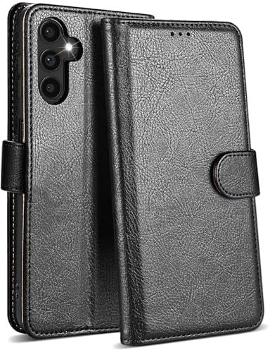Case Collection for Samsung A25 5G Phone Case - Leather Folio Flip Kickstand Shockproof Cover with RFID Blocking Card Slots Wallet for Samsung Galaxy A25 5G Case Black