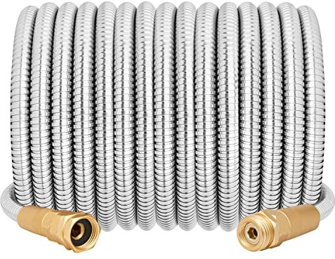 360 GADGET Gartenschlauch, kurzer Wasserleiter, Metallschlauch, 30 m, mit Buchse auf Stecker, flexibel, robuste Schlauchverlängerung für Outdoor-Schlauchtrommel, Luftentfeuchter, Wohnmobil, 304