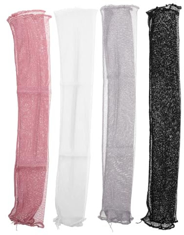 Hemobllo 4 Pairs Ultra-Thin Cooling Arm Sleeves - Lace Mesh Sun Protection for Women, Breathable and Lightweight, Ideal for Outdoor Activities