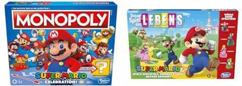 Monopoly E9517100 Super Mario Celebration Brettspiel für Super Mario Fans ab 8 Jahren & Hasbro Das Spiel des Lebens Super Mario Brettspiel für Kinder ab 8 Jahren