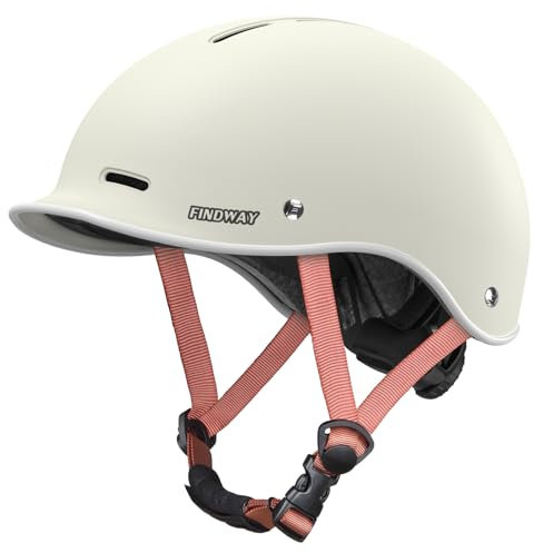 Findway Pro Stadthelm Urban, [2024 Newest] Verstellbarer Fahrradhelm für Damen und Herren [Sicherheitszertifikat] Radhelm für Stadtverkehr, Pendler, Rennradfahren, Skaten mit verstellbarem Zifferblatt