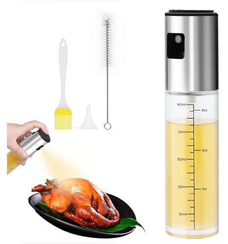 Oil Sprayer Dispenser,100ml Oil Sprayer Bottle for Cooking Portable Grilling Olive Oil Glass Bottle for Kitchen Cooking Salad Bread Baking BBQ