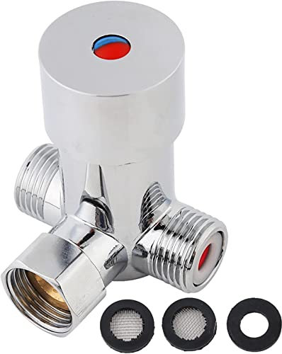 Ouitble Valvola miscelatrice termostatica G1/2 Valvola miscelatrice acqua calda fredda Miscelatore termostatico Controllo della temperatura per rubinetto automatico