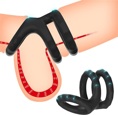 GeRRiT Dehnbar Penisring Cockring Set Silikon Hodenring Ballstretcher Dick Penis Hodensack Bondage Ringe Erektion Verzögerung Ring BDSM Erotik Extrem Sex Spielzeug für Männer(S)