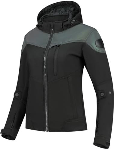 Rusty Stitches Ann Damen Motorrad Textiljacke, schwarz/schimmer, 38