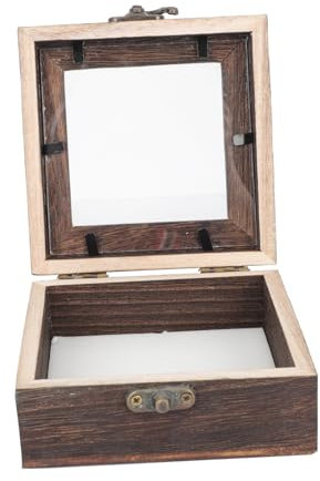 ANDRESLAD Vintage Schmetterlingsbox Aus Holz Mit Transparentem Deckel – Insekten Vitrine Zur Staubfreien Aufbewahrung Von Schmuck Und Sammlerstücken 4X4X18 Zoll