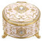 SUMTree Vintage Schmuckkasten mit Deckel Retro Schmuckschatulle aus Aluminium Runde Ringbox Beige Schmuckkästchen Schmuckbox Schmuckkoffer für Ohrringe von Damen Geschenk für Geburtstag (Klein)