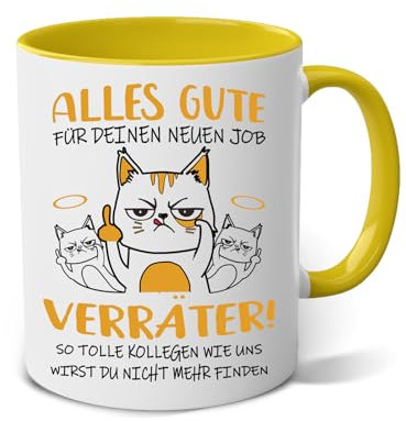 Abschiedsgeschenk Kollegen Jobwechsel - lustige Kaffeetassen mit Spruch Alles Gute für Deinen neuen Job - Abschiedsgeschenk Arbeitskollegin