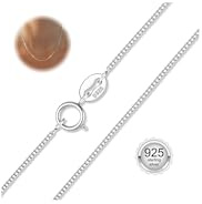 CASSIECA 925 Sterling Silber Kette 1mm Venezianierkette Halskette Upgraded Federring Verschluss Dünne Robuste Sterling Silber Halskette für Damen Männer Mädchen 45 cm
